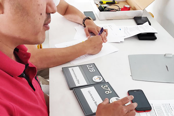 blind individual participating in a usability study