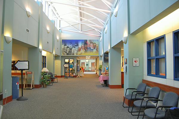 Amherst senior center lobby area